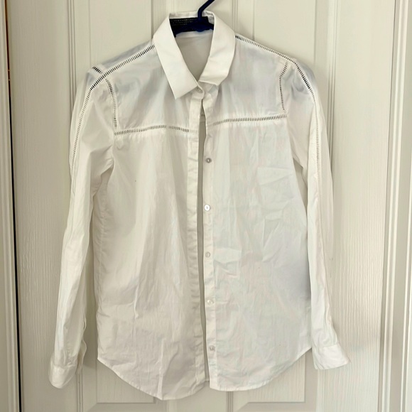 The Kooples White Button Down Shirt with Detail XS - Picture 2 of 7